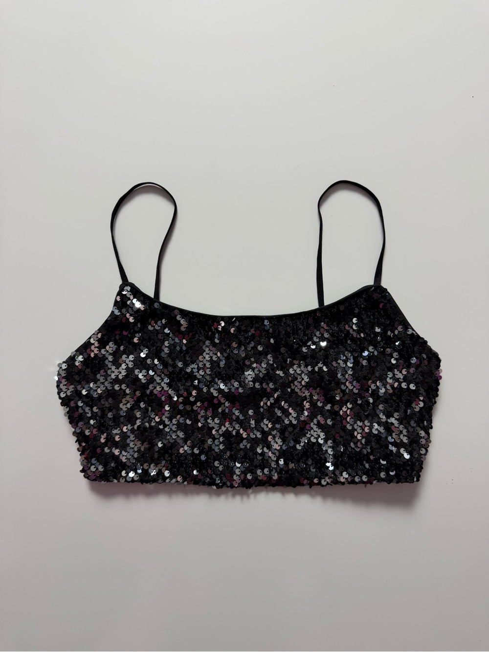 NWT Garage Sequin Cropped Tank, Black, Size S